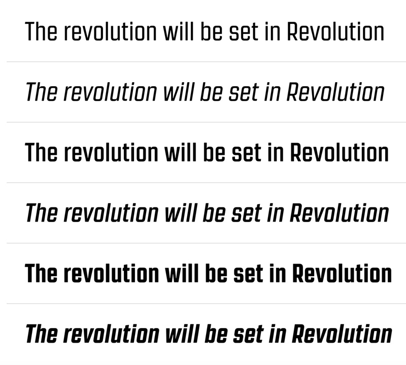 Revolution font